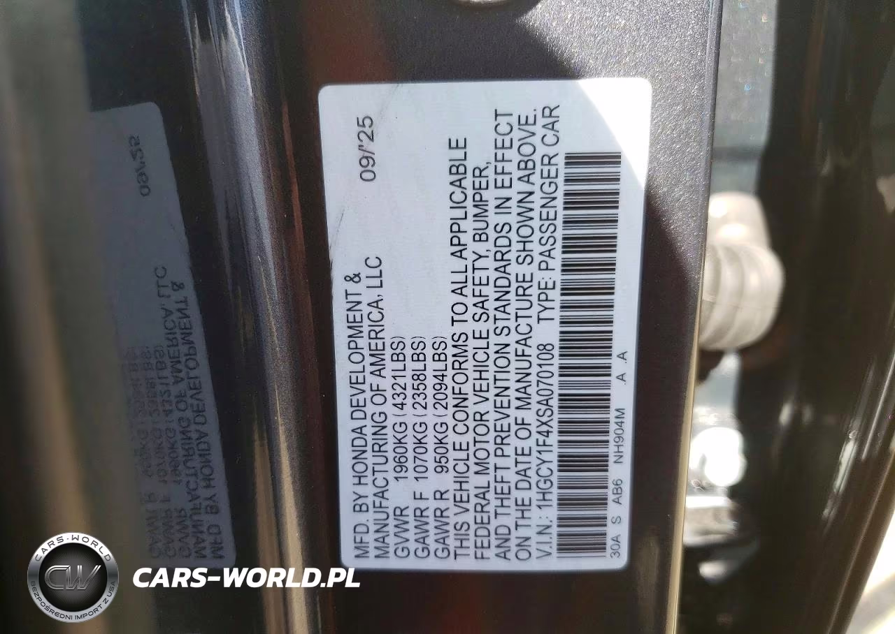 2025 Honda Accord Se VIN:1HGCY1F4XSA070108 - 13