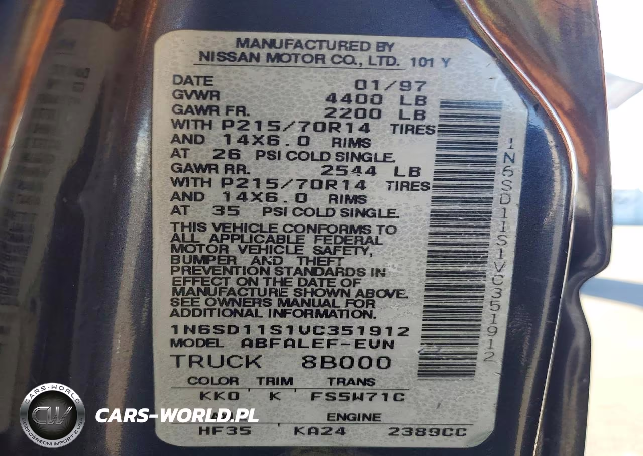 1997 Nissan Truck Base VIN:1N6SD11S1VC351912 - 12