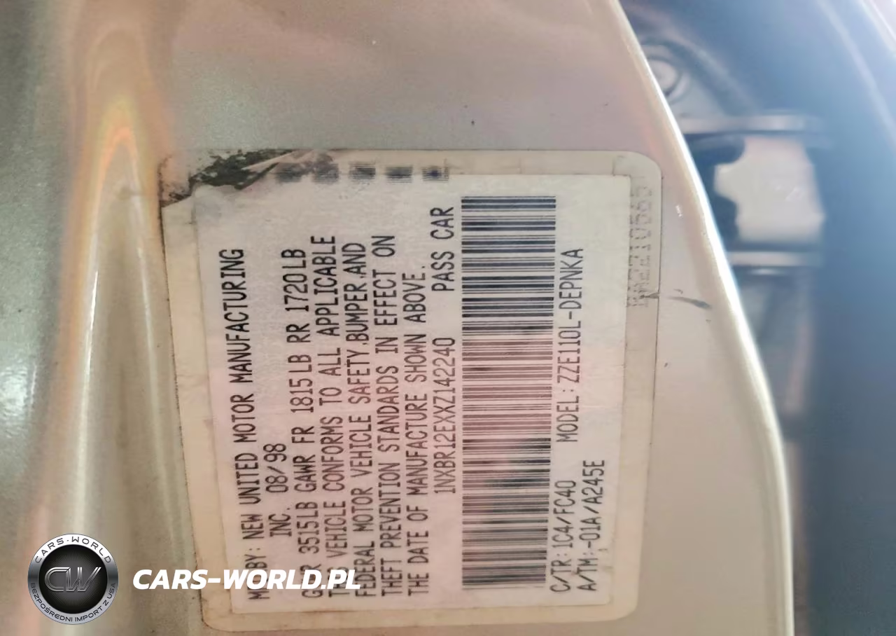 1999 Toyota Corolla Ve VIN:1NXBR12EXXZ142240 - 12