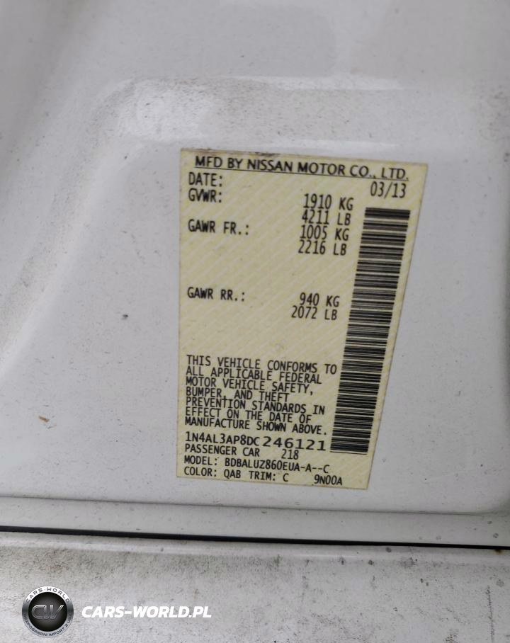 2013 Nissan Altima 2.5 VIN:1N4AL3AP8DC246121 - 13