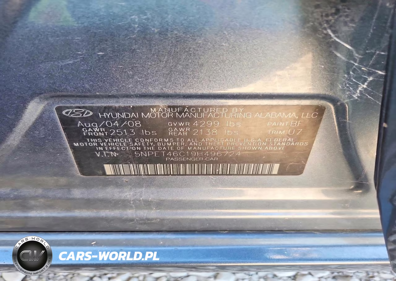 2009 Hyundai Sonata Gls VIN:5NPET46C19H496724 - 12