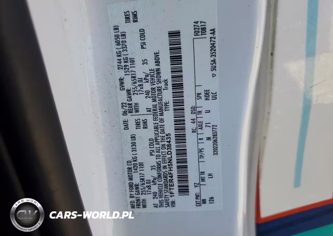 2022 Ford Ranger Xl VIN:1FTER4FH5NLD38435 - 12