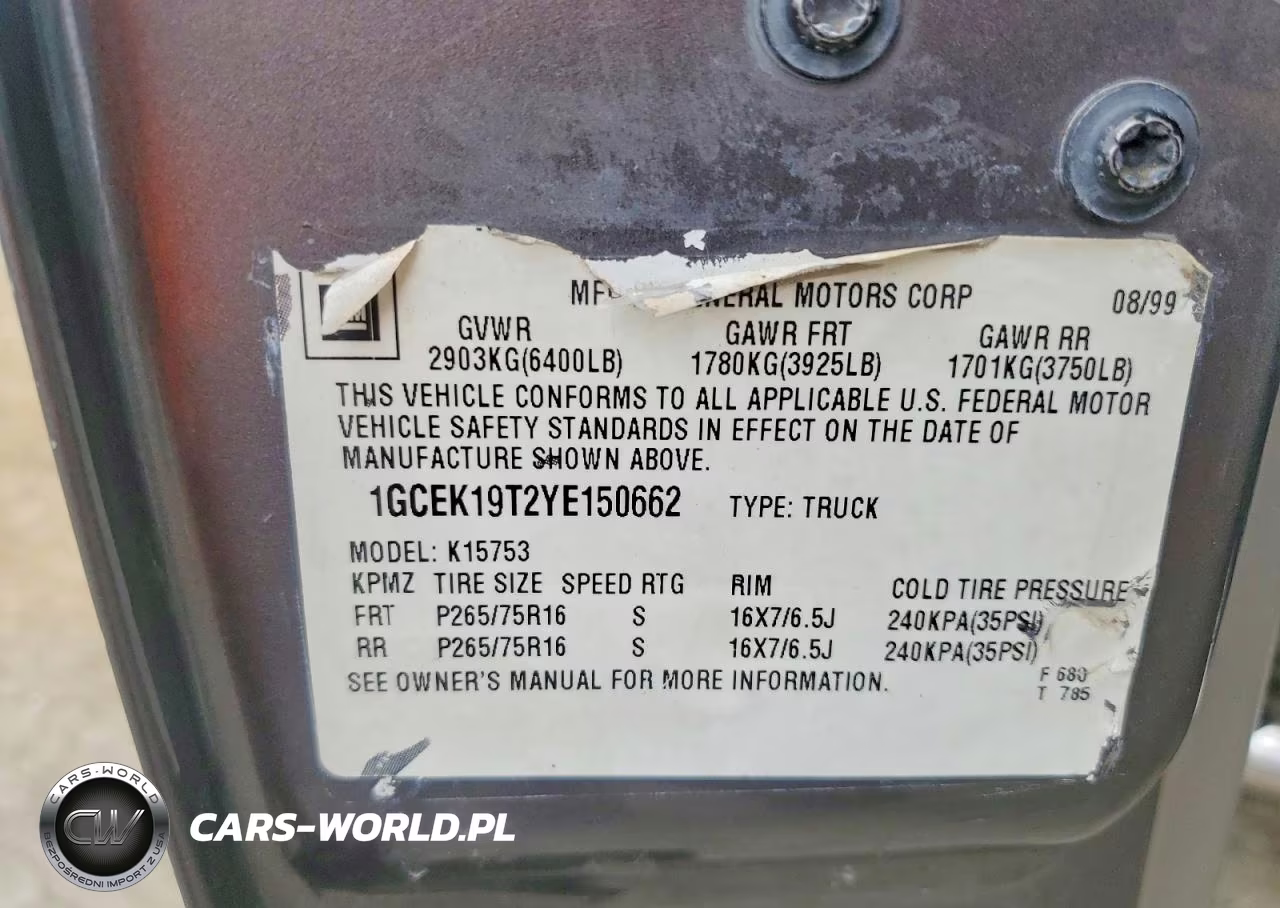 2000 Chevrolet Silverado K1500 VIN:1GCEK19T2YE150662 - 12