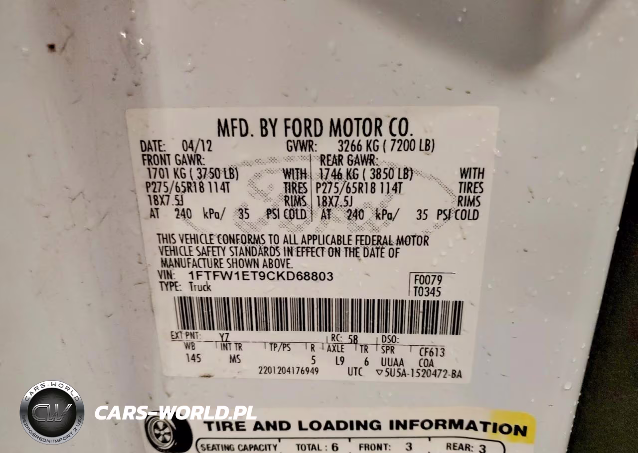 2012 Ford F150 Supercrew VIN:1FTFW1ET9CKD68803 - 12