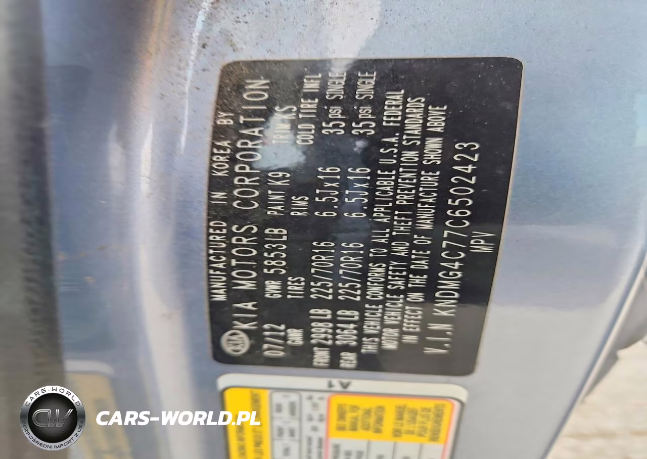 2012 Kia Sedona Lx VIN:KNDMG4C77C6502423 - 13