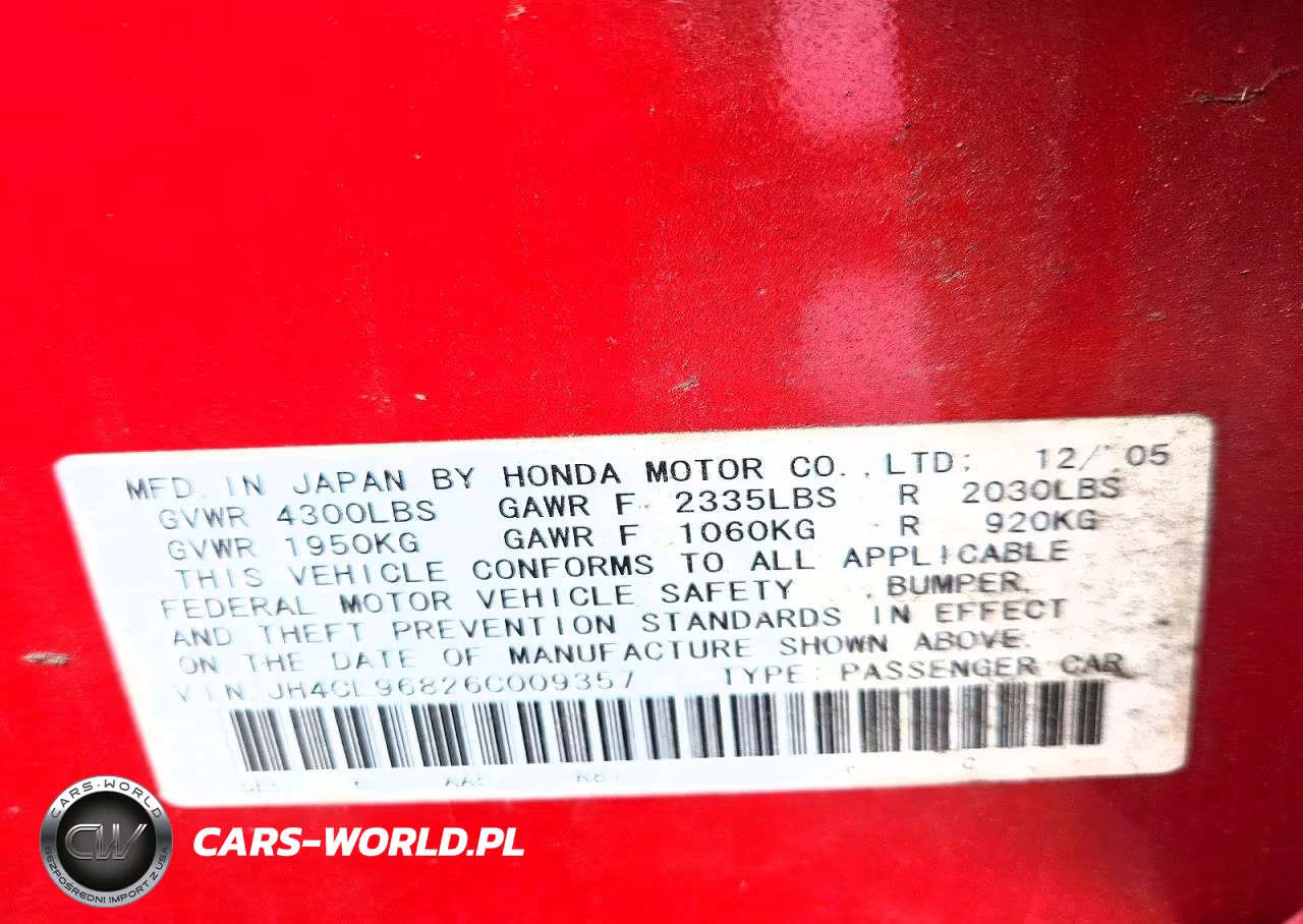 2006 Acura Tsx VIN:JH4CL96826C009357 - 12