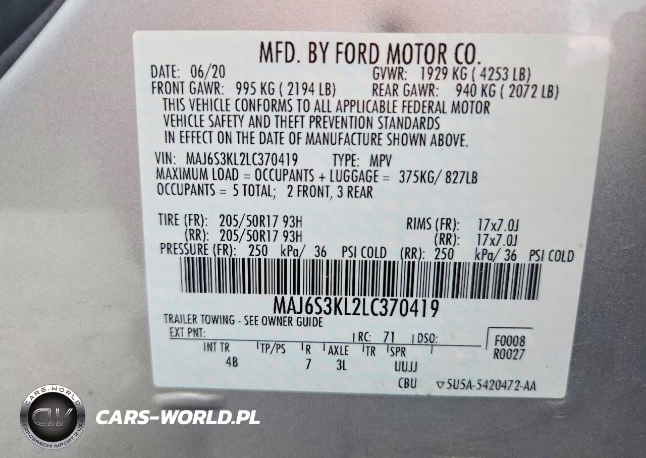 2020 Ford Ecosport Titanium VIN:MAJ6S3KL2LC370419 - 13