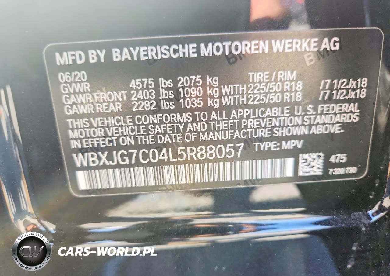 2020 BMW X1 Sdrive28I VIN:WBXJG7C04L5R88057 - 12