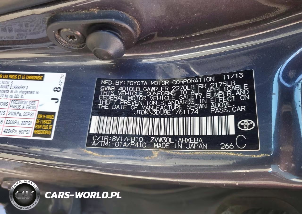 TOYOTA PRIUS VIN:JTDKN3DU8E1761174 - 12