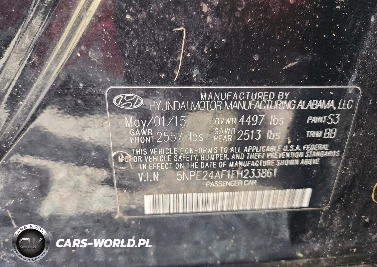 2015 Hyundai Sonata Se VIN:5NPE24AF1FH233861 - 12