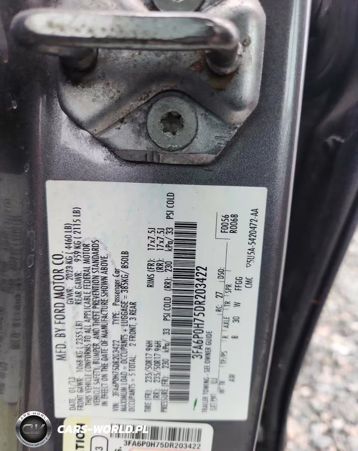 2013 Ford Fusion Se VIN:3FA6P0H75DR203422 - 12