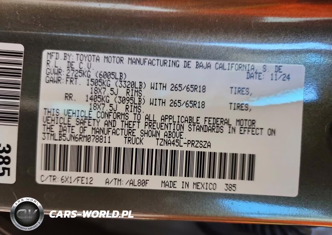 2024 Toyota Tacoma Trd Sport VIN:3TMLB5JN6RM078811 - 12