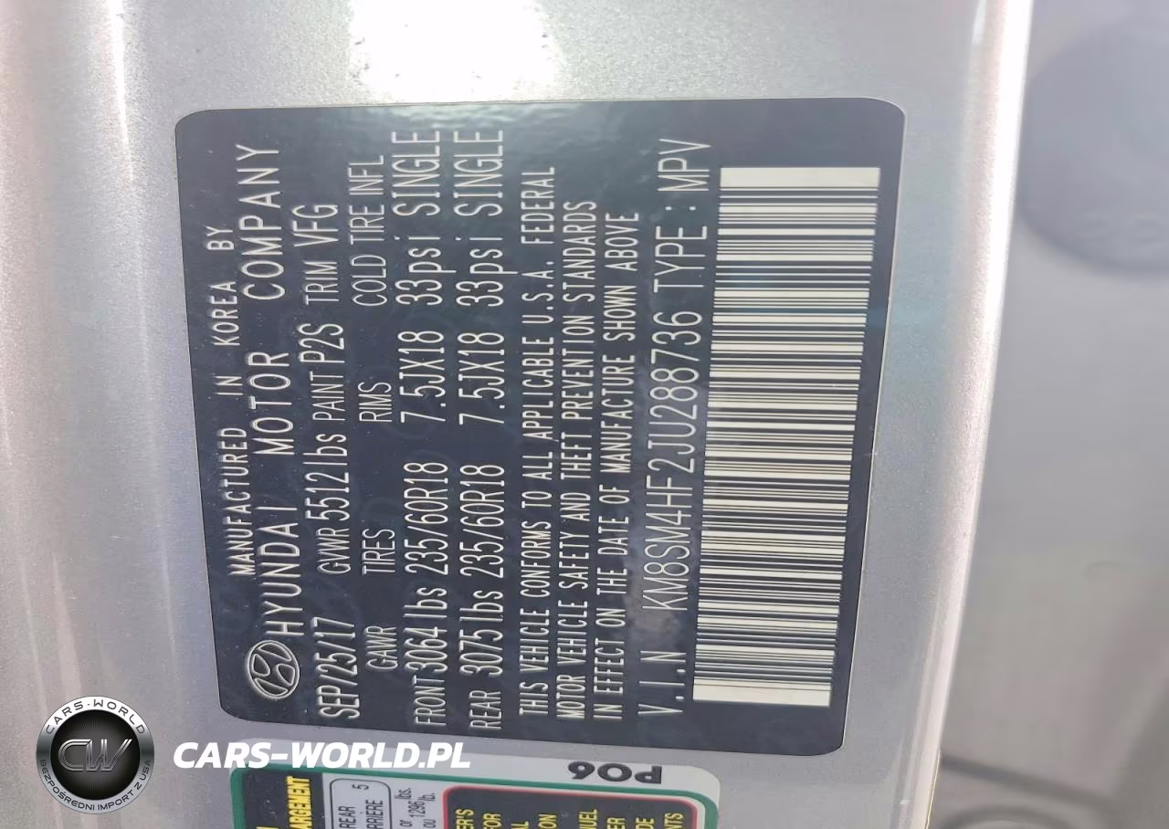 2018 Hyundai Santa Fe Se VIN:KM8SM4HF2JU288736 - 13