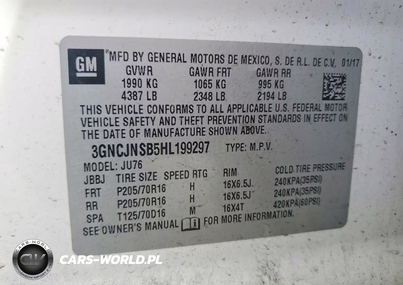 2017 Chevrolet Trax Ls VIN:3GNCJNSB5HL199297 - 13