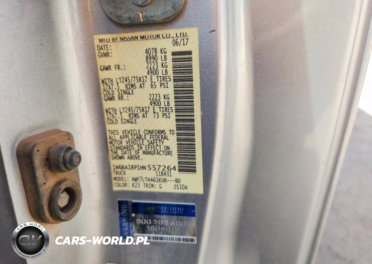 2017 Nissan Titan Xd Sv VIN:1N6BA1RP1HN557264 - 12