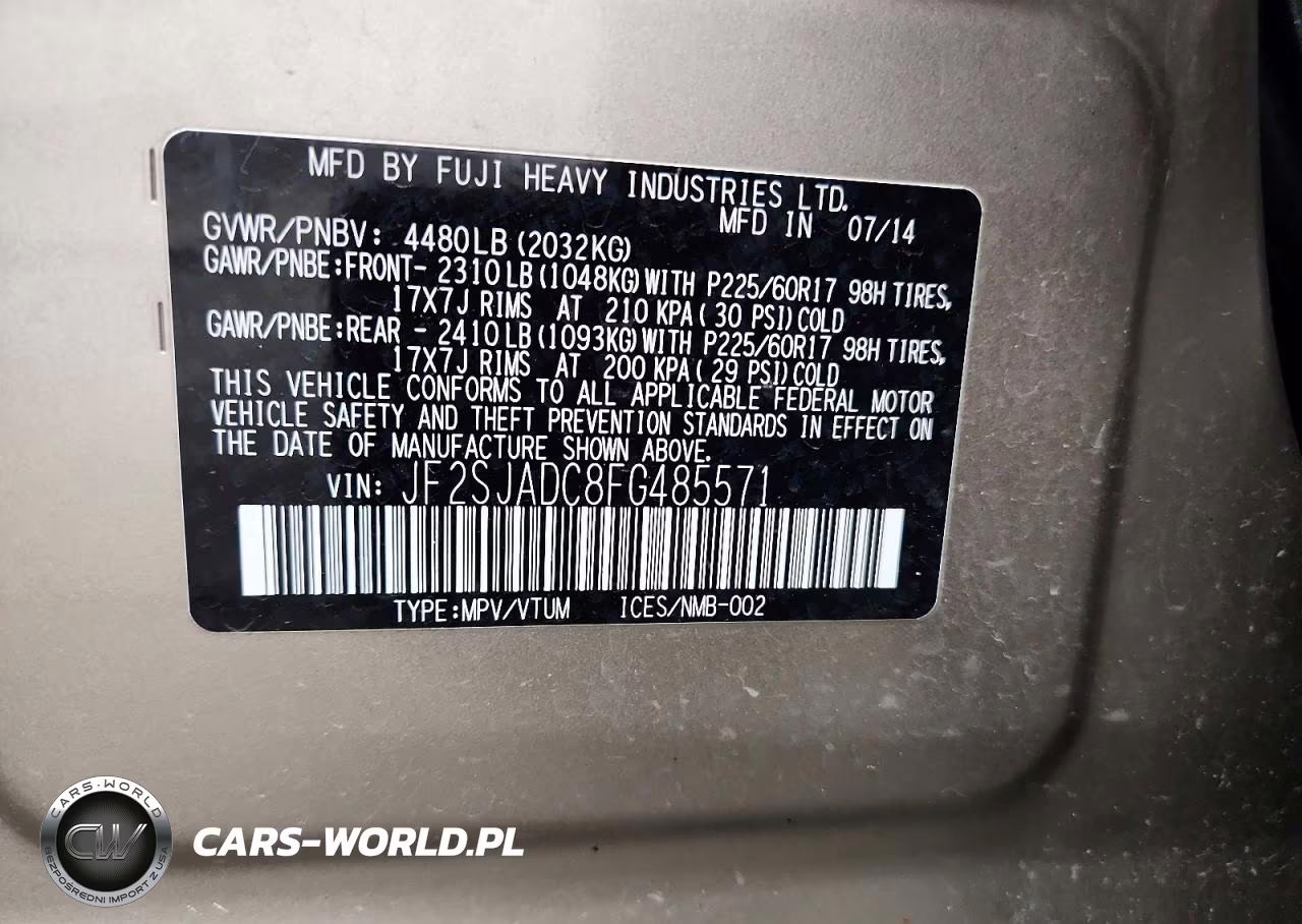 SUBARU FORESTER 2 VIN:JF2SJADC8FG485571 - 13