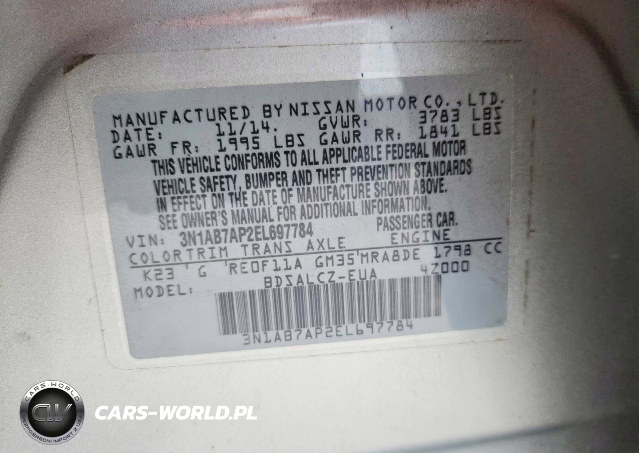 2014 Nissan Sentra S VIN:3N1AB7AP2EL697784 - 13