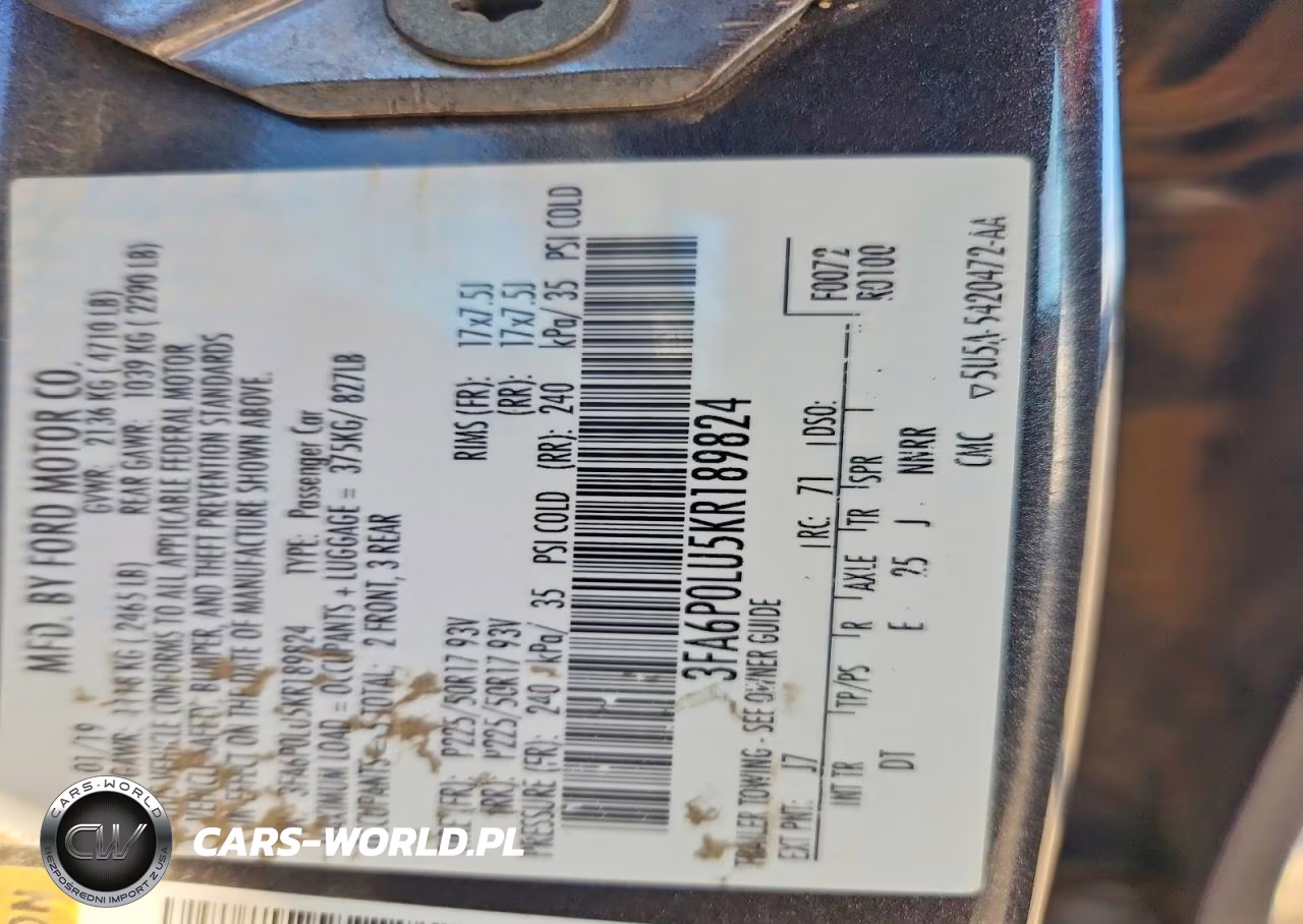2019 Ford Fusion Se VIN:3FA6P0LU5KR189824 - 12