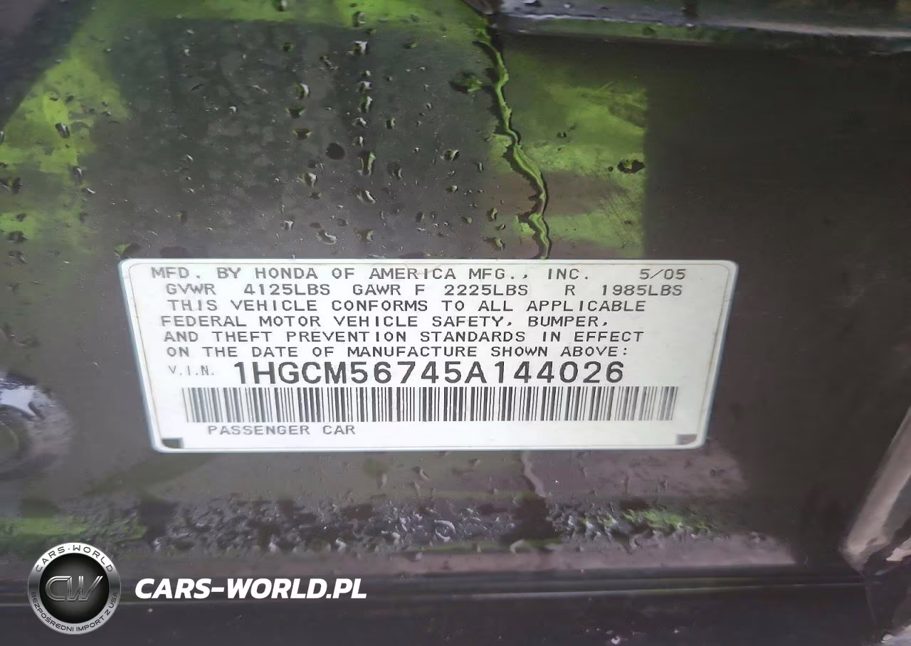 2005 Honda Accord Ex VIN:1HGCM56745A144026 - 12