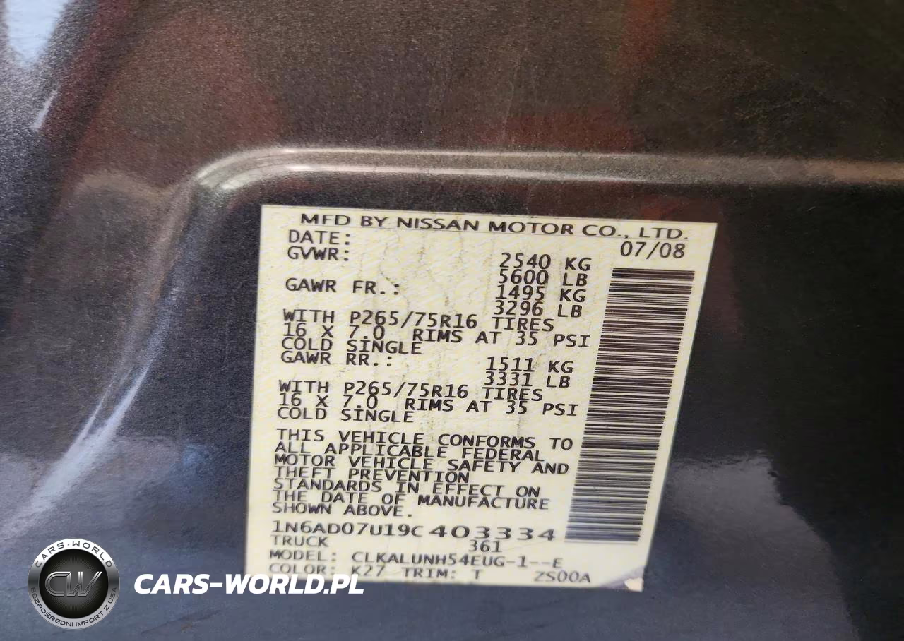2009 Nissan Frontier Se V6 VIN:1N6AD07U19C403334 - 12