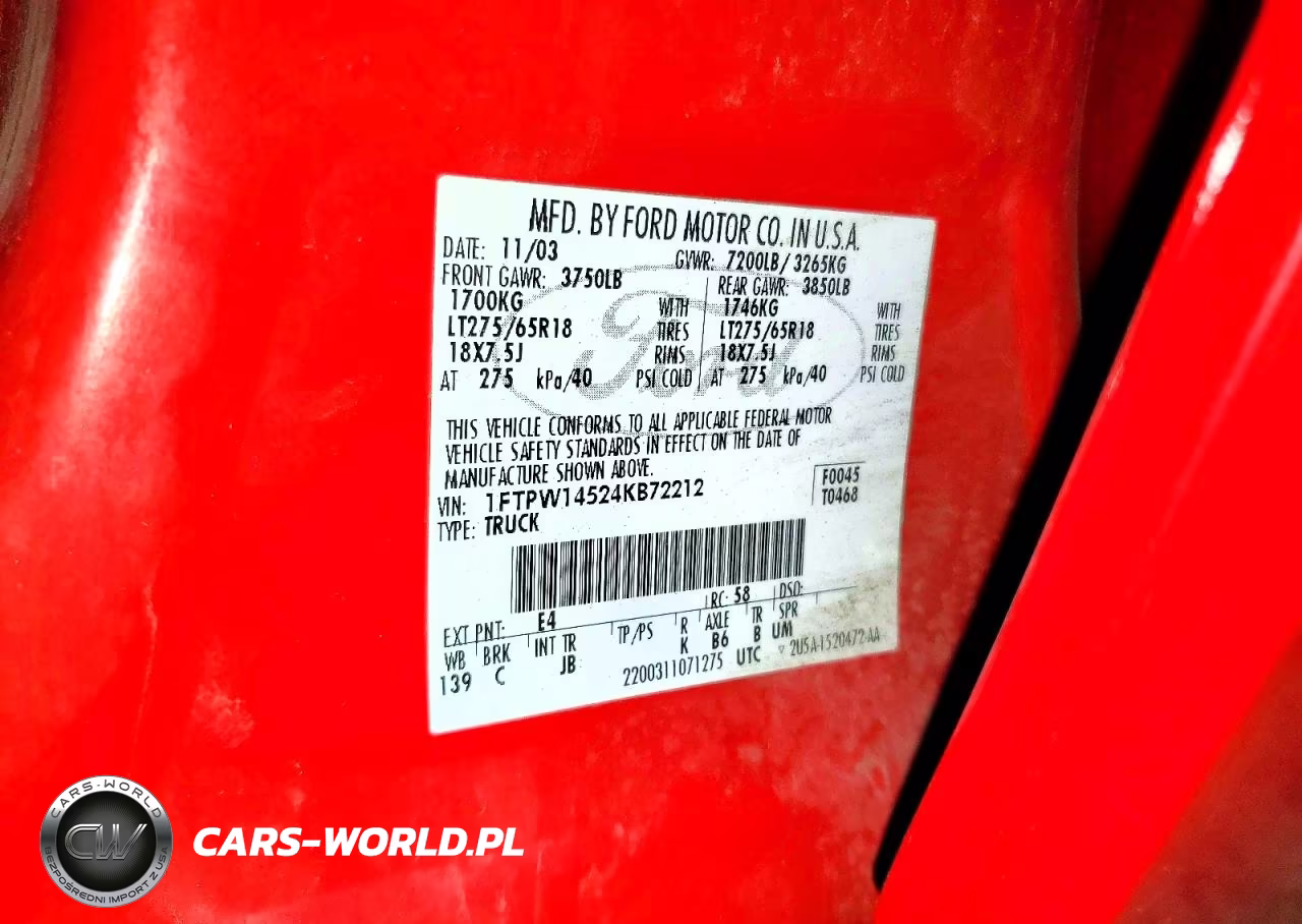 2004 Ford F150 Supercrew VIN:1FTPW14524KB72212 - 13