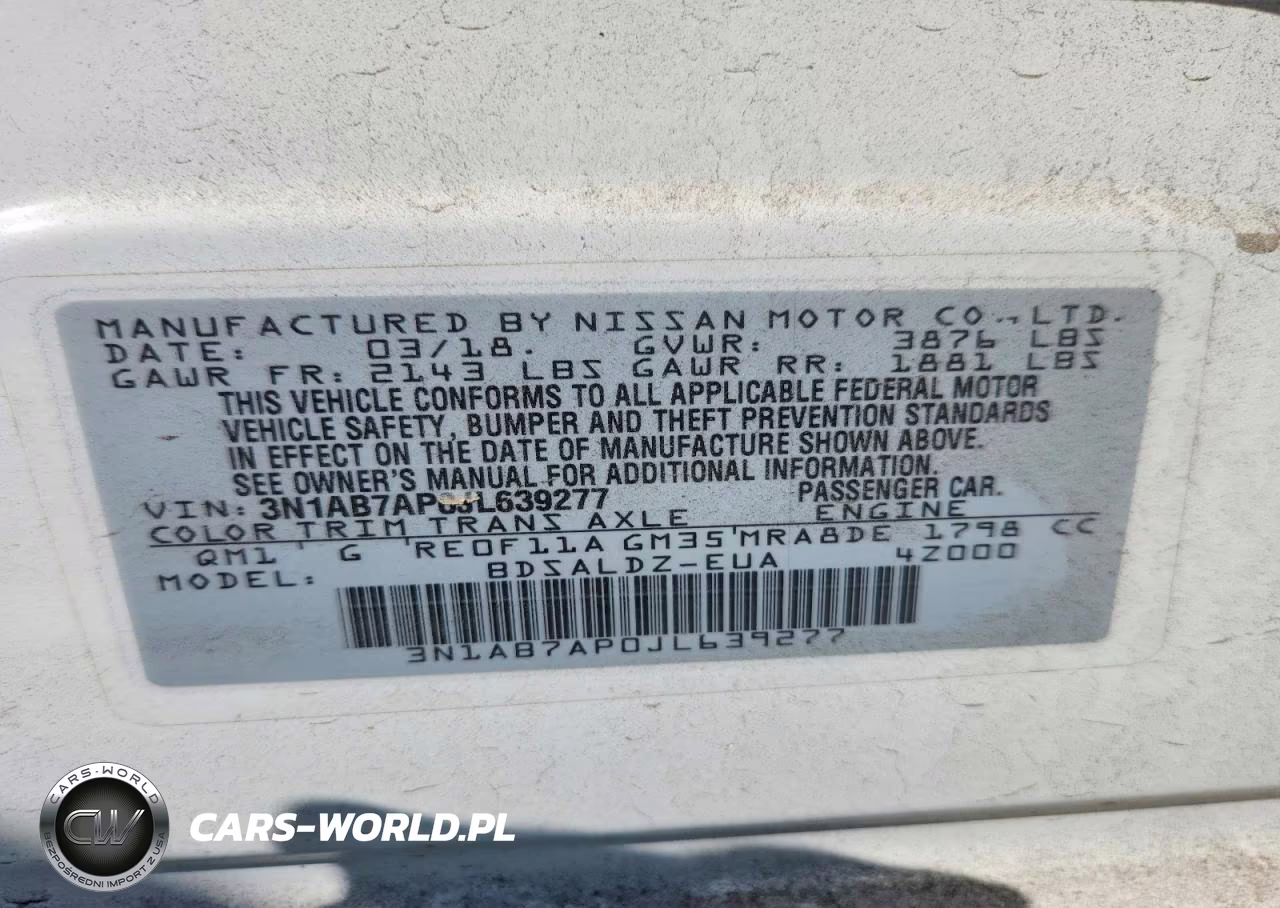 2018 Nissan Sentra Sv VIN:3N1AB7AP0JL639277 - 13