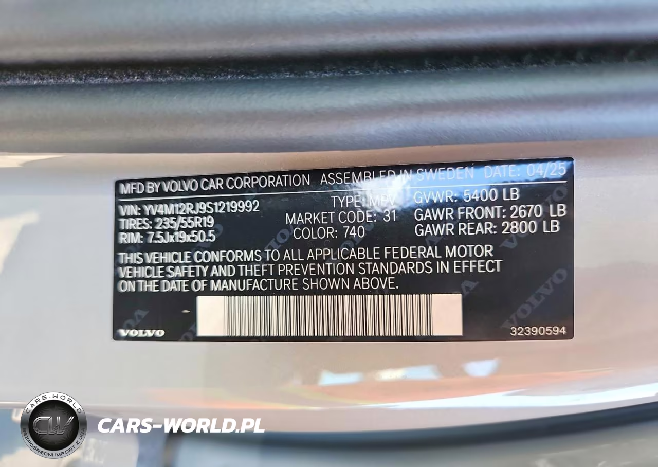 2025 Volvo Xc60 Core VIN:YV4M12RJ9S1219992 - 14