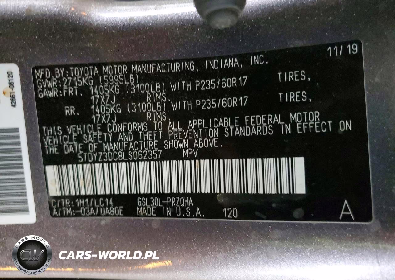 2020 Toyota Sienna Xle 8-Passenger VIN:5TDYZ3DC8LS062357 - 13