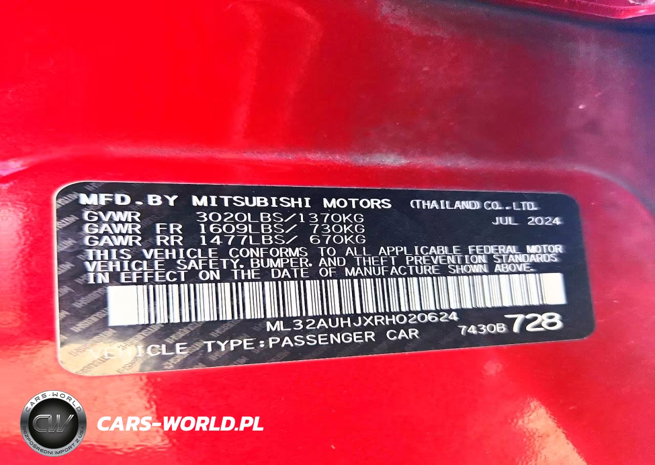 2024 Mitsubishi Mirage Es VIN:ML32AUHJXRH020624 - 12