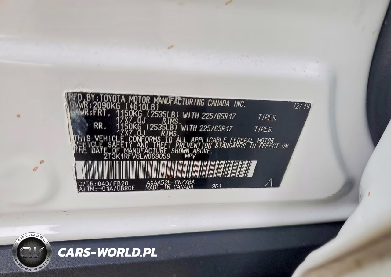 2020 Toyota Rav4 Le VIN:2T3K1RFV6LW069059 - 12