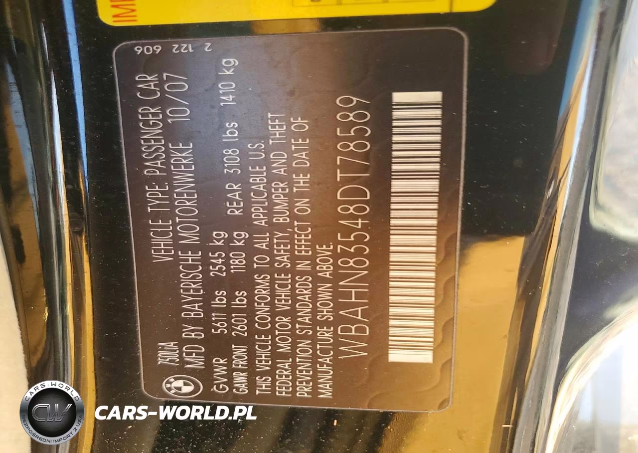 2008 BMW 750 Li VIN:WBAHN83548DT78589 - 13