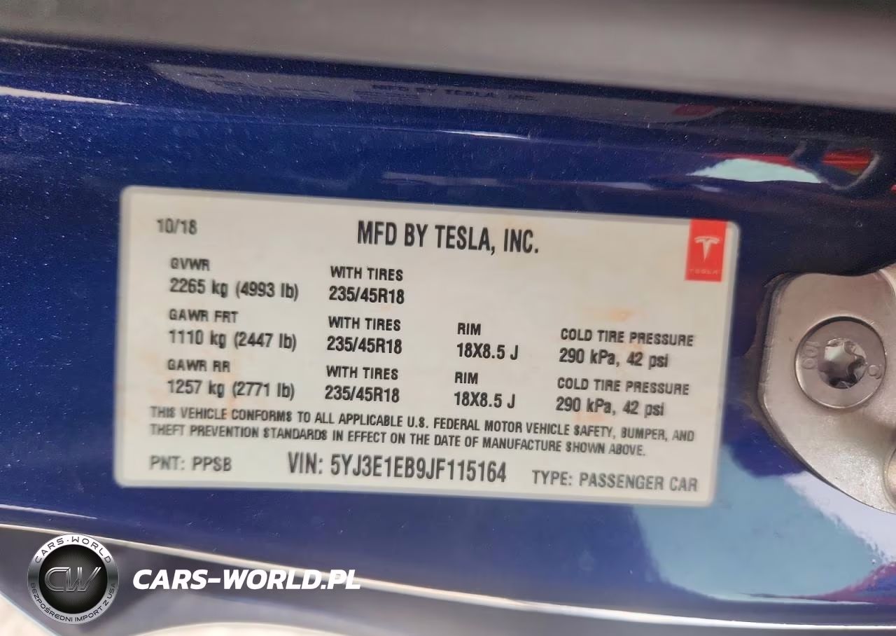 2018 Tesla Model 3 VIN:5YJ3E1EB9JF115164 - 12