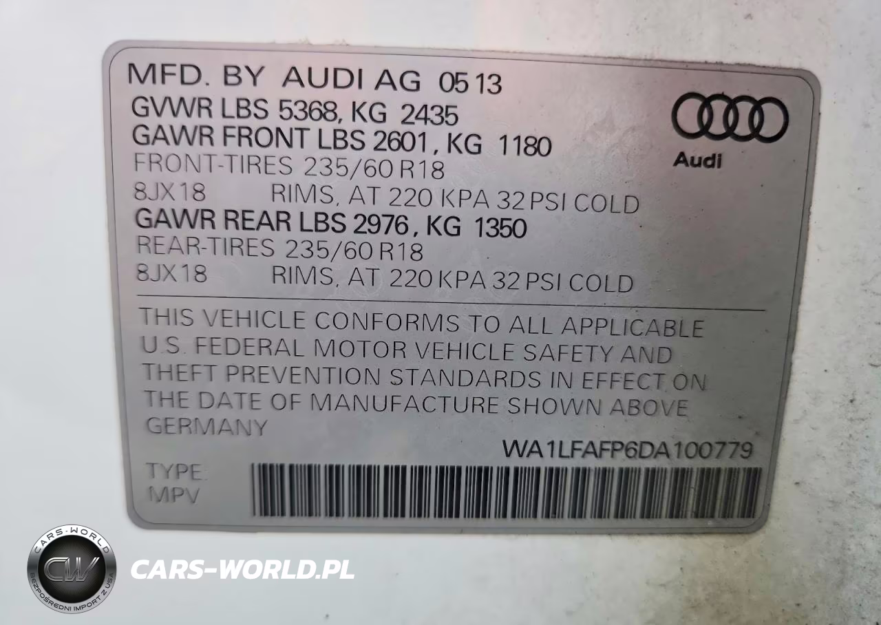 2013 Audi Q5 Premium Plus VIN:WA1LFAFP6DA100779 - 13