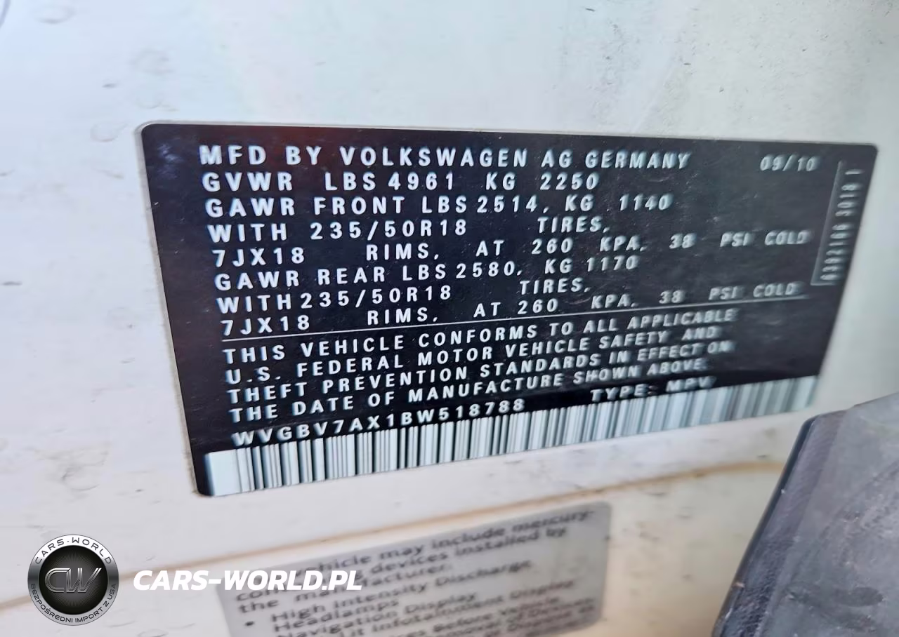 2011 Volkswagen Tiguan S VIN:WVGBV7AX1BW518788 - 12
