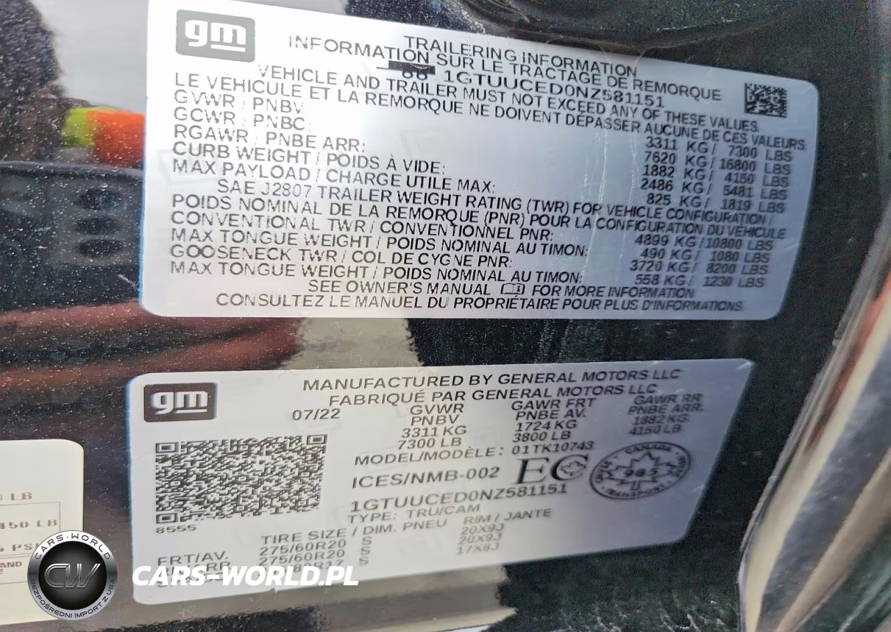 2022 GMC Sierra K1500 Elevation VIN:1GTUUCED0NZ581151 - 12
