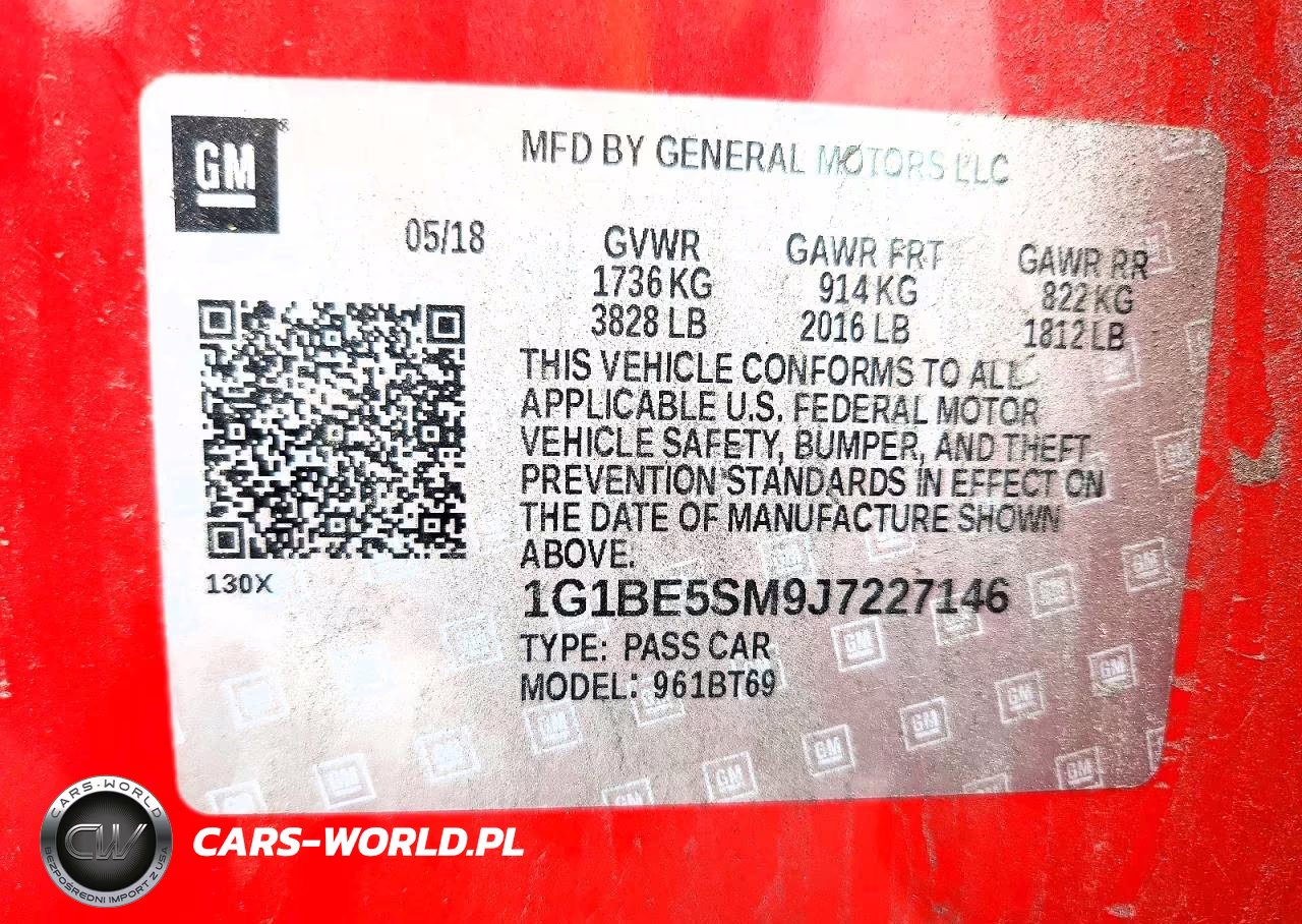2018 Chevrolet Cruze Lt VIN:1G1BE5SM9J7227146 - 12