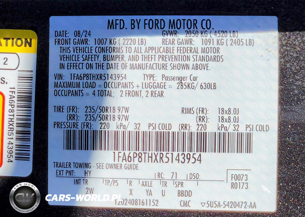 2024 Ford Mustang VIN:1FA6P8THXR5143954 - 13