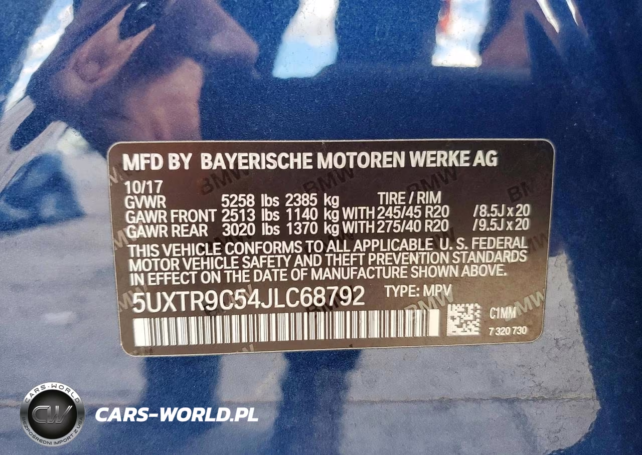 2018 BMW X3 xDrive30I VIN:5UXTR9C54JLC68792 - 13