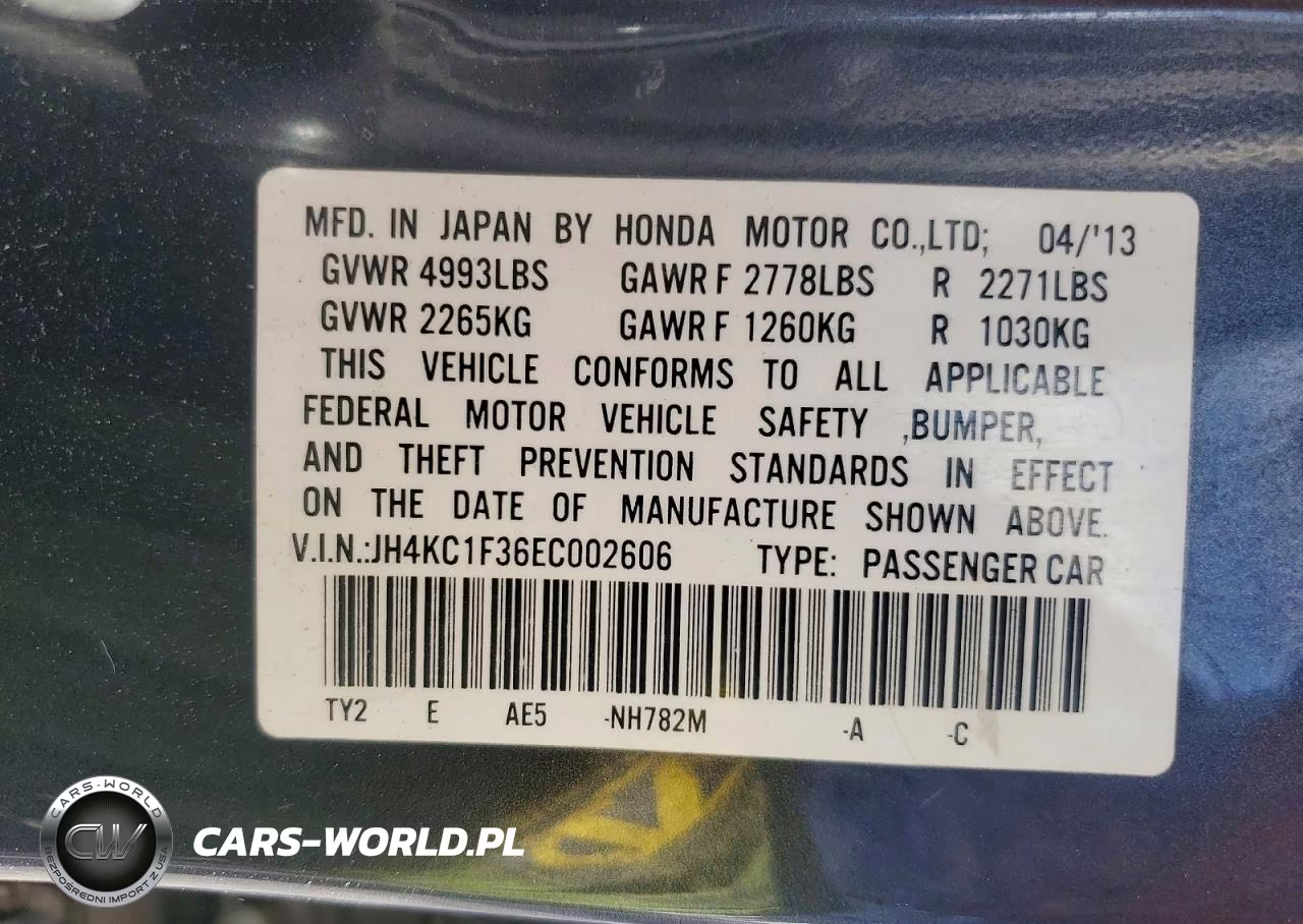 2014 Acura Rlx VIN:JH4KC1F36EC002606 - 12