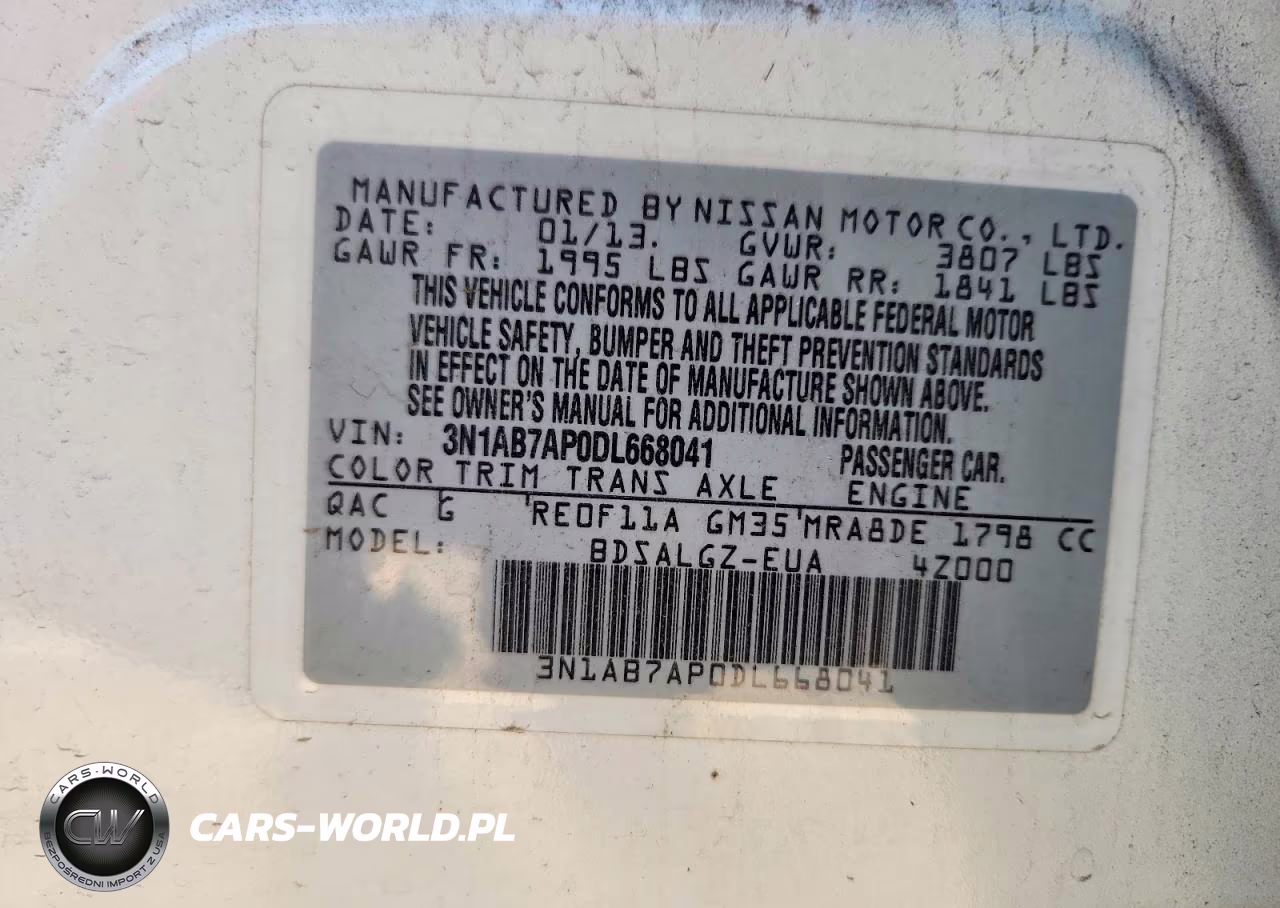 2013 Nissan Sentra S VIN:3N1AB7AP0DL668041 - 13