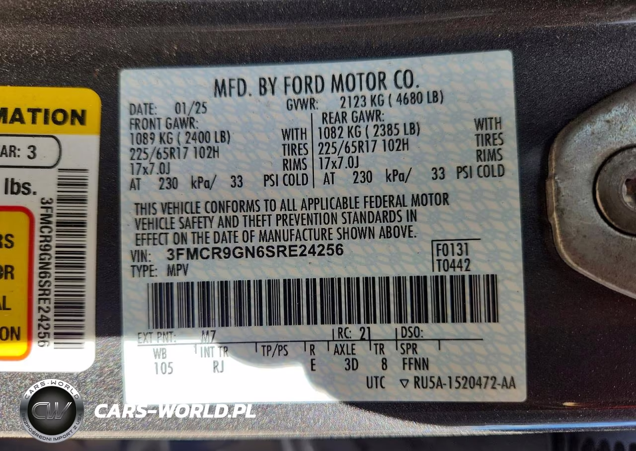 2025 Ford Bronco Sport Heritage VIN:3FMCR9GN6SRE24256 - 13