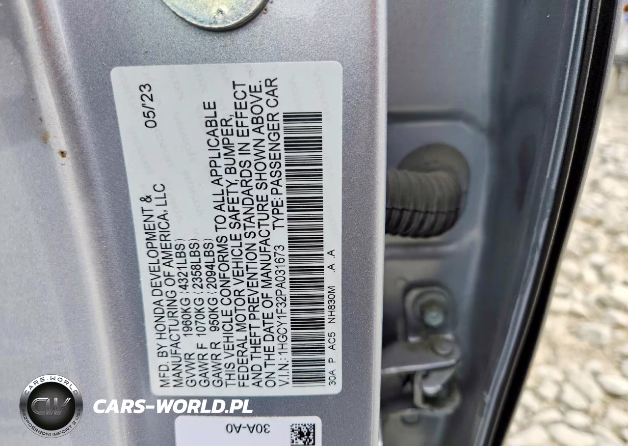2023 Honda Accord Ex VIN:1HGCY1F32PA031673 - 12