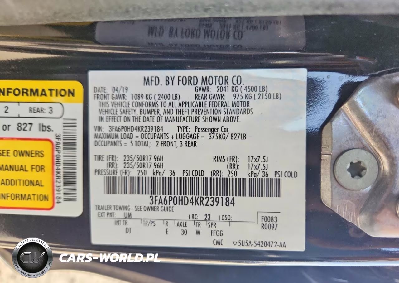 2019 Ford Fusion Se VIN:3FA6P0HD4KR239184 - 12