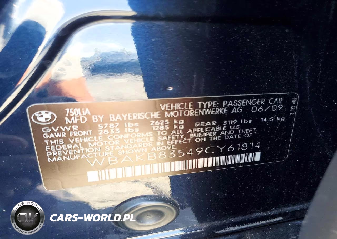 2009 BMW 750 Li VIN:WBAKB83549CY61814 - 12