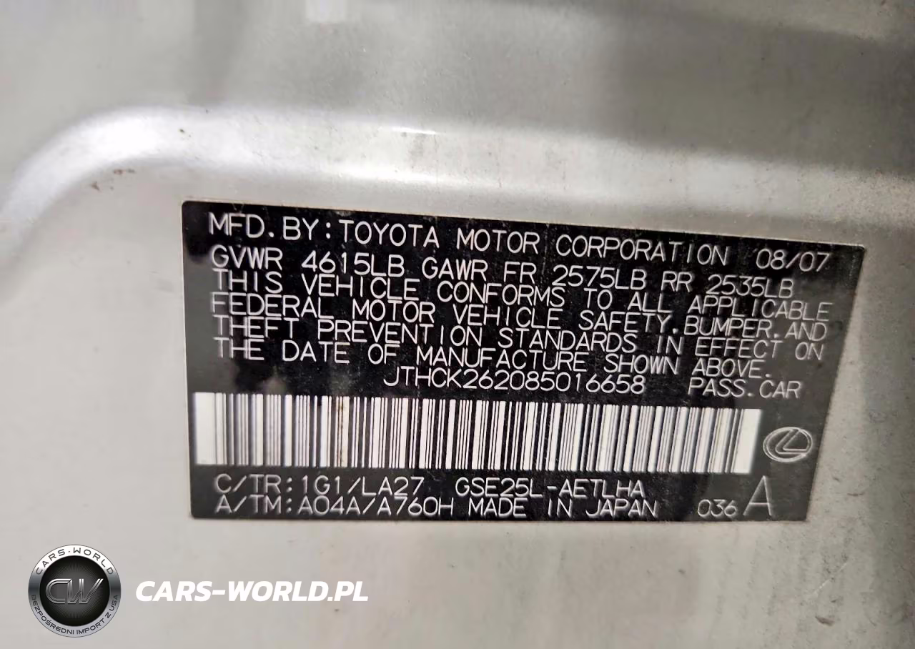 2008 Lexus Is 250 VIN:JTHCK262085016658 - 12