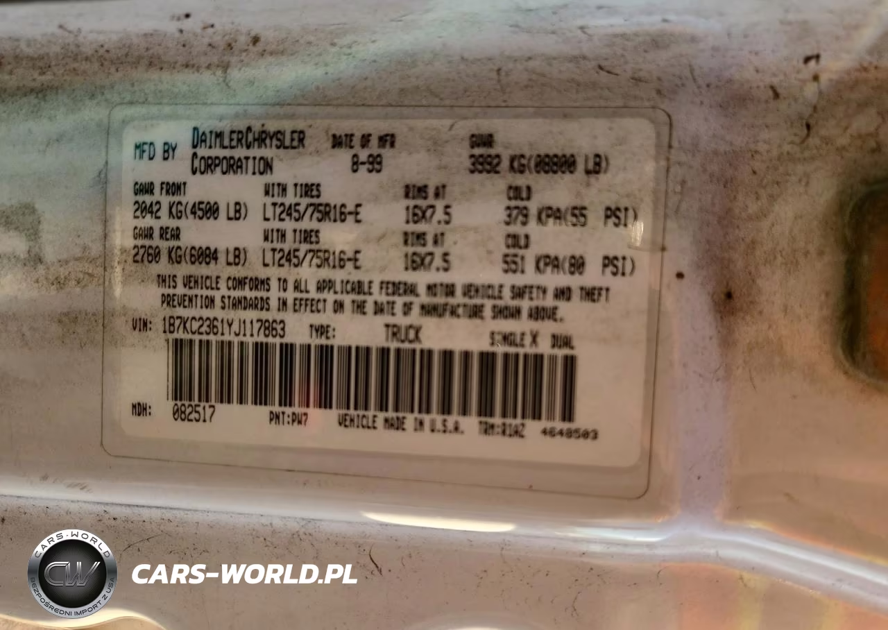 2000 Dodge Ram 2500 VIN:1B7KC2361YJ117863 - 12