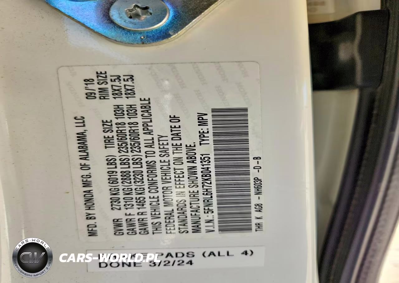 2019 Honda Odyssey Exl VIN:5FNRL6H72KB041351 - 14