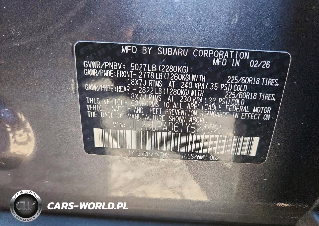 2026 Subaru Outback Premium VIN:JF2BUPAD6TY524025 - 13