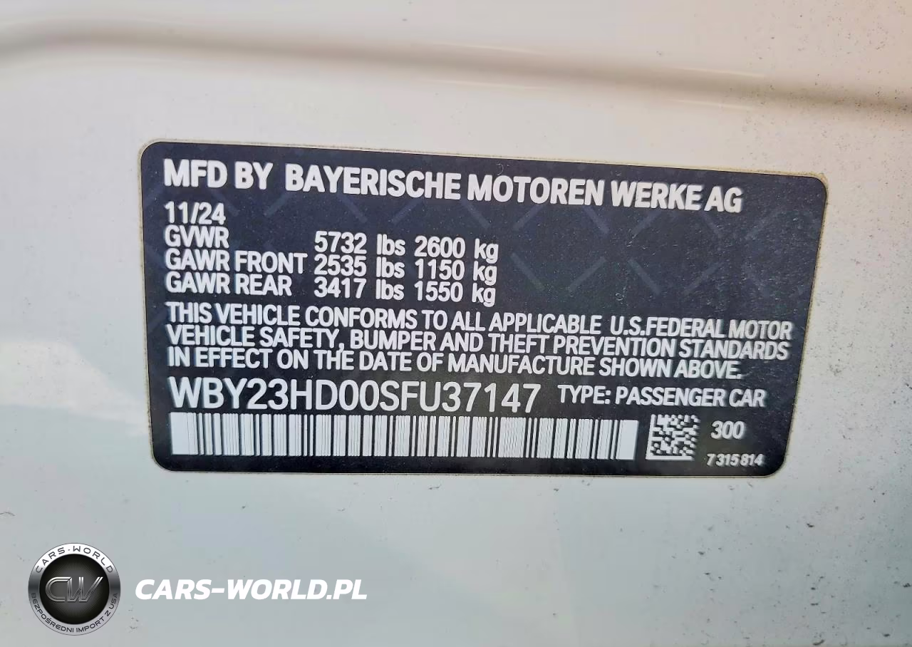 2025 BMW I4 Edrive 40 VIN:WBY23HD00SFU37147 - 12