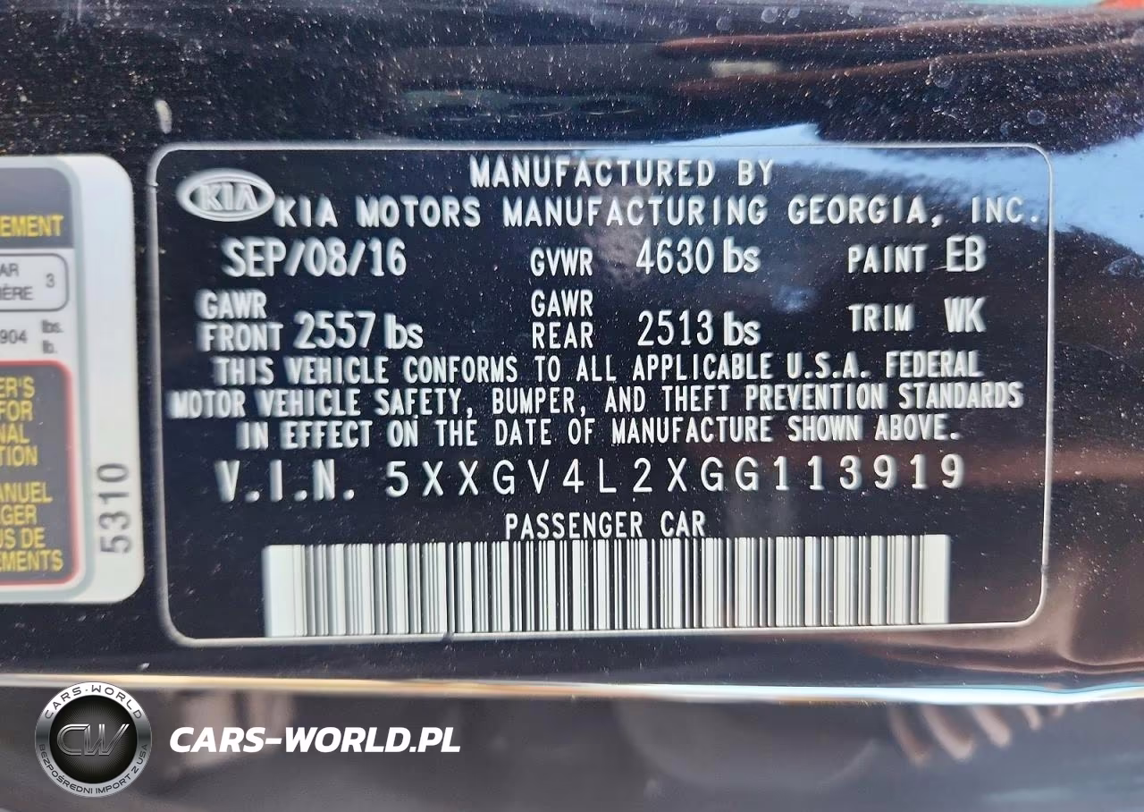 2016 Kia Optima Sxl VIN:5XXGV4L2XGG113919 - 12